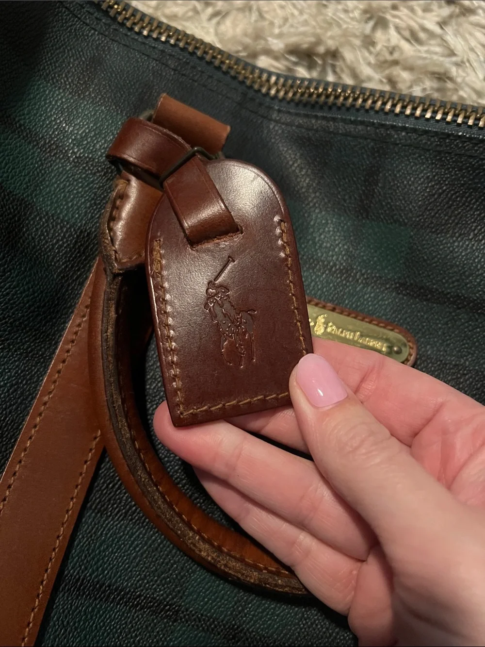 Vintage POLO RALPH LAUREN Classic Green Plaids Tartan XL Overnight Duffle Bag